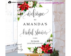 Winter Bridal Shower welcome sign template,Bridal Shower welcome sign,(154)